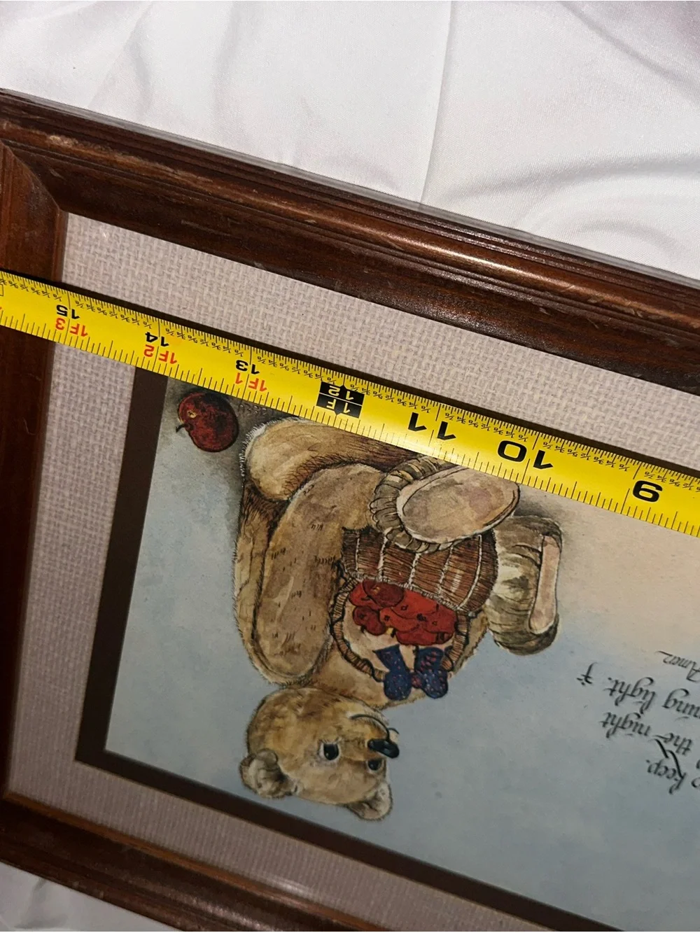 Vintage Teddy Bear Framed Wall Art Set of 2 Country Nursery Decor